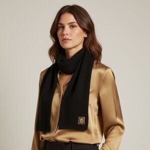 Anne Klein Black Oblong Scarf